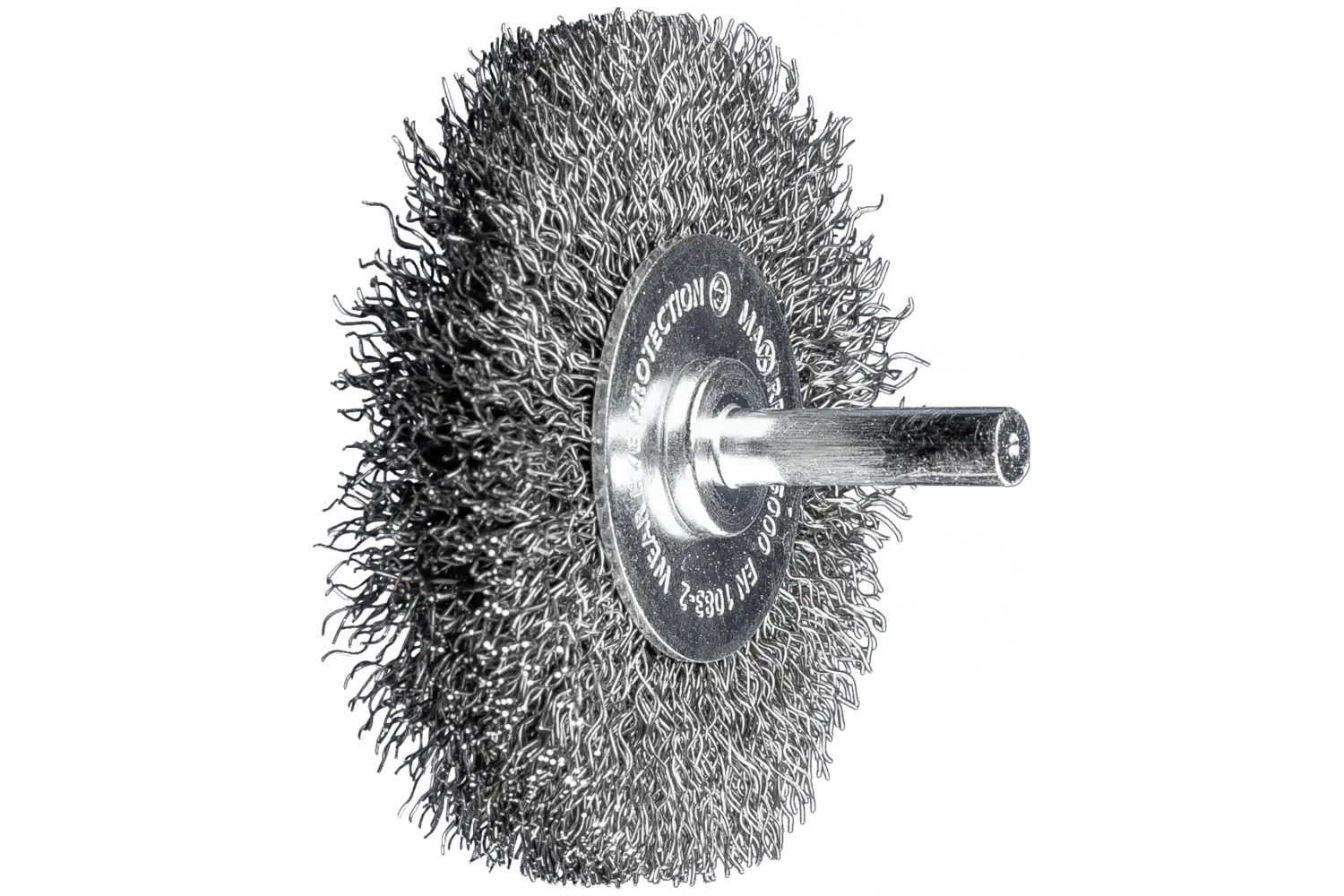 Picture of Pferd Mounted Crimped Wire Wheel Brush Psf 3" Dia. .012 Carbon Steel 1/4" Shank